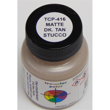 Tru-Color Paint 1 oz Stucco Acrylic Paint; Matte Dark Tan TCP416